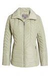 Gallery Mixed Pattern Quilted Jacket In Seagrass