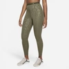 Nike Pro Dri-fit Women's High-waisted 7/8 Printed Leggings In Medium Olive,clear