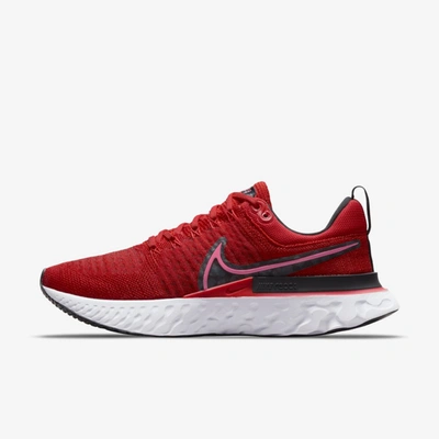 Nike React Infinity Run Flyknit 2 Women's Road Running Shoes In Chile Red,black,dark Smoke Grey,hyper Pink