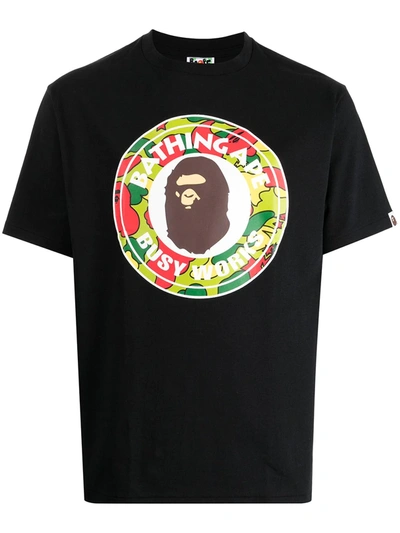 A Bathing Ape Logo-print Cotton T-shirt In Black
