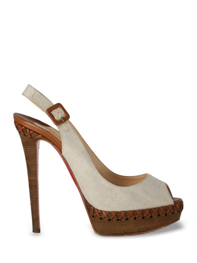 Pre-owned Christian Louboutin Shoe In Beige, Camel Color