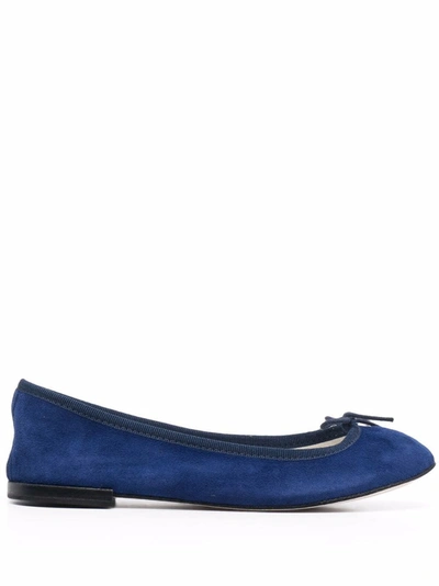 Repetto Bow Detail Ballerina Shoes In Blau