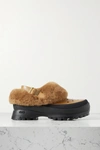 STELLA MCCARTNEY TRACE FAUX FUR, VEGETARIAN LEATHER AND RUBBER CLOGS