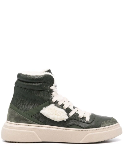 Dorothee Schumacher Sporty Movement Furry High-top Sneakers In Green