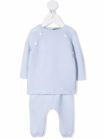 Little Bear Babies' Two Piece Knitted Tracksuit In Blue