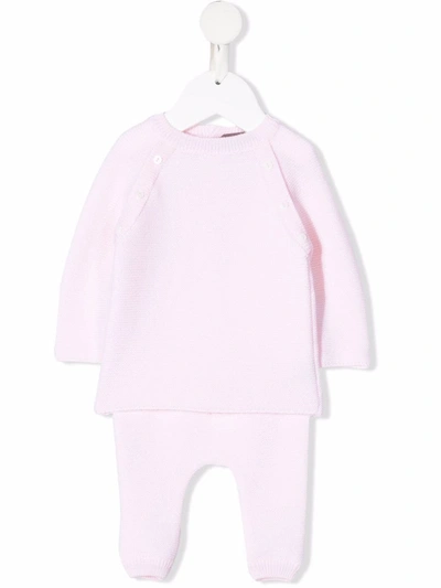 Little Bear Babies' Tonal Wool Tracksuit Set In Pink