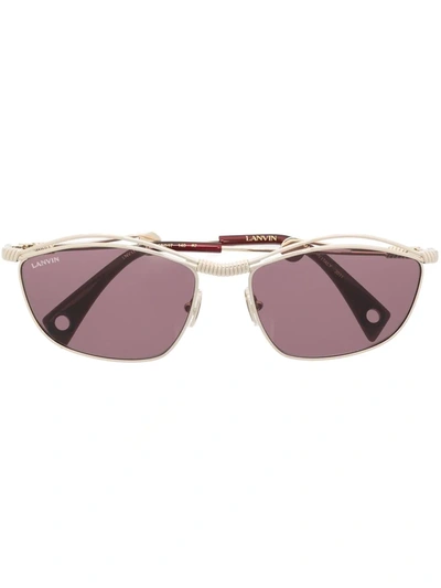 Lanvin Square Tinted Sunglasses In Gold