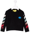 OFF-WHITE LOGO-PATCH KNIT JUMPER