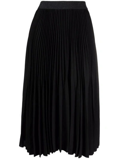 Fabiana Filippi Pleated Faux Leather Maxi Skirt In Black