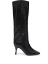 Patrizia Pepe Square-toe Leather Boots In Black