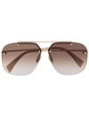 Lanvin Babe 64mm Gradient Oversize Aviator Sunglasses In Gold