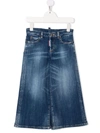 Dsquared2 Teen High-waist Wide-leg Jeans In Blue