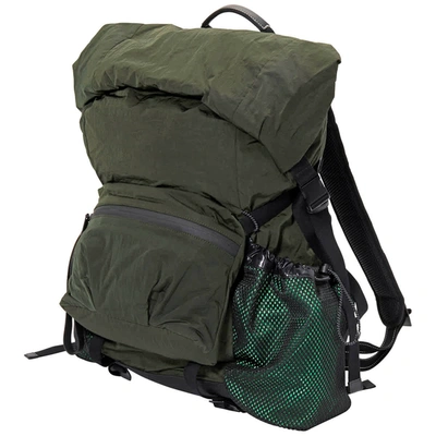 Bottega Veneta Lightweight Matte Nylon Fold-top Backpack In Black,green