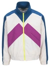 Kenzo Colourblock Zipped Track Jacket In White Purple