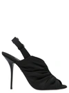 Dolce & Gabbana Satin Slingbacks With Corset-style Fastening In Black