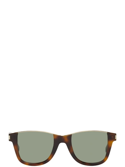 Saint Laurent Sl 51 Cut Havana Sunglasses In Green