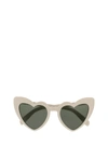 Saint Laurent Loulou Heart-shaped Acetate Sunglasses In Ivory