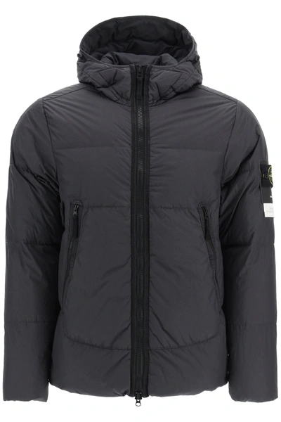 Stone Island Garment Dyed Crinkle Reps Down Jacket In Black
