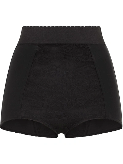 Dolce & Gabbana Scalloped-waistband Shorts In Black