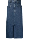 ISABEL MARANT DIPOMA DENIM MIDI SKIRT