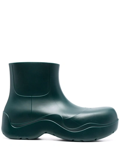 Bottega Veneta Green Matte Puddle Chelsea Boots