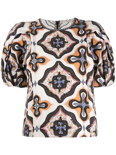 Ulla Johnson Gaia Geometric-print Cotton Blouse In Multi