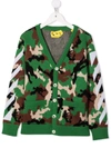 OFF-WHITE CAMOUFLAGE-PATTERN CARDIGAN