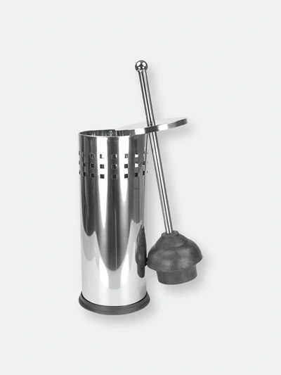 Home Basics Stainless Steel Toilet Plunger & Holder