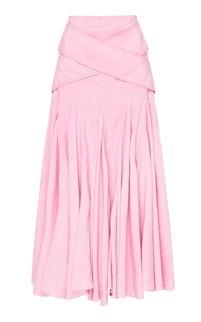 Aje Women's Serendipity Linen-blend Midi Skirt In Pink