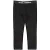Dolce & Gabbana Logo-waistband Cotton Leggings In Black