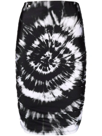 Philipp Plein Tie-dye Pencil Skirt In Schwarz