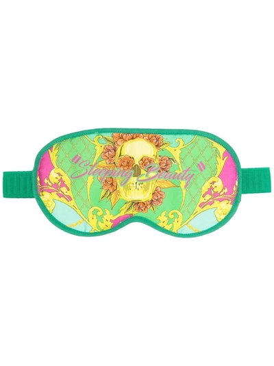 Philipp Plein Skull-print Sleep Mask In Grün