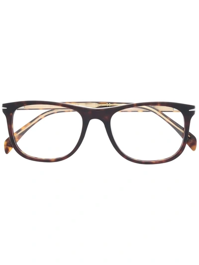 Eyewear By David Beckham Tortoiseshell Square-frame Glasses