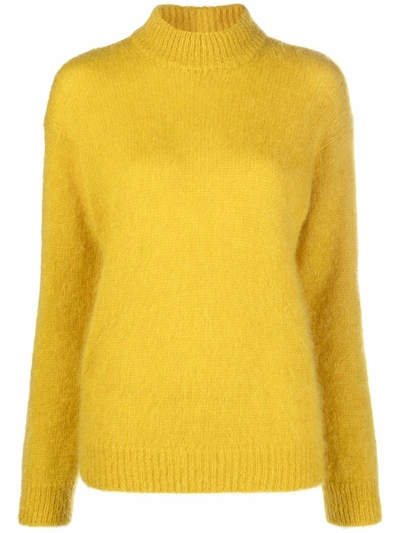 Tom Ford High Neck Knitted Jumper In Gelb