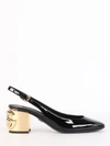 DOLCE & GABBANA ALEXA SLING BACK IN PATENT LEATHER WITH DG HEEL