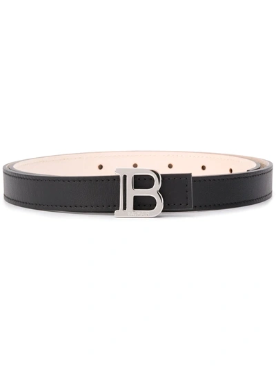 Balmain Black B Buckle Leather Belt