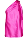 Michelle Mason Draped One-shoulder Blouse In Rosa