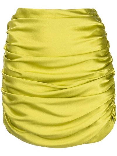 Michelle Mason Gathered Mini Skirt In Grün