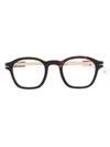 Eyewear By David Beckham Tortoiseshell-effect Round-frame Glasses In Braun