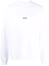 Msgm Logo-print Cotton Sweatshirt In Weiss