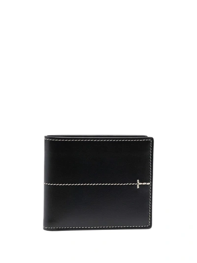 Tod's Leather Bi-fold Wallet In Schwarz