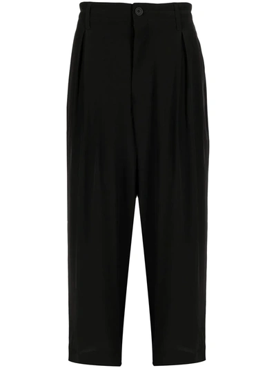 Yohji Yamamoto High-waisted Straight Leg Trousers In Black