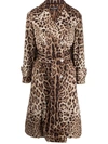 DOLCE & GABBANA LEOPARD-PRINT BELTED TRENCH COAT