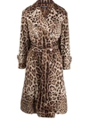 Dolce & Gabbana Tie-waist Double-breasted Flared Trench In Braun