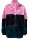 Ugg Elaina Colorblock Faux Fur Coat In Rose Quartz Multi