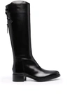 Sartore Rear-zip Knee Length Boots In Schwarz