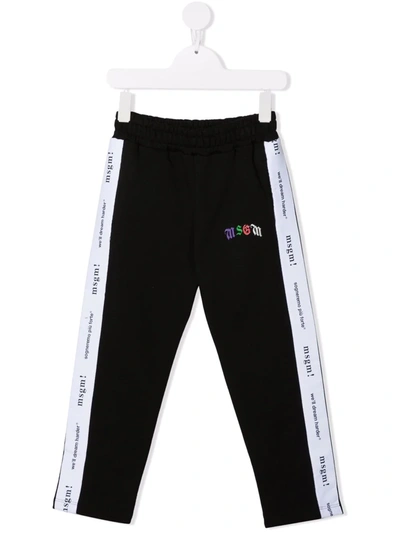 Msgm Logo Tracksuit Bottoms In 黑色