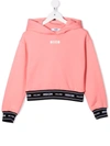 Msgm Logo Cotton Sweatshirt Hoodie In 粉色