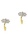 Adornia 14k Yellow Gold Vermeil Baguette Huggie Hook Hoops Earrings In Yellow