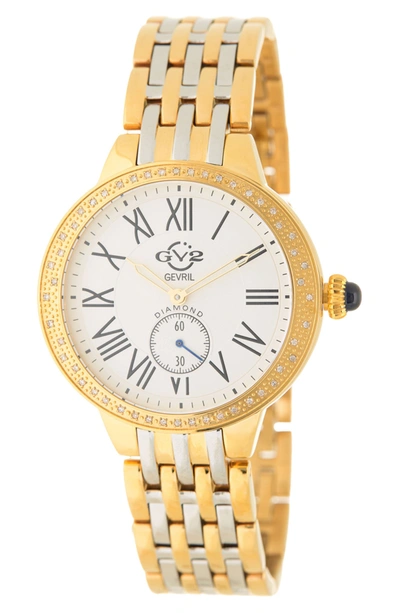 Gevril Gv2 Astor Diamond Quartz Watch, 40mm In Two Tone Ss-gold